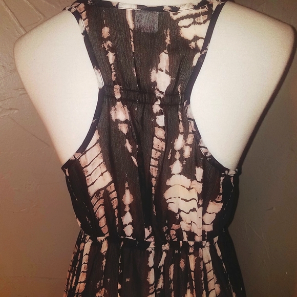 Xhilaration Large Black Tie Dye Hi Lo Ruffle Racerback Chiffon Sleeveless Dress - Picture 5 of 11